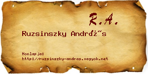Ruzsinszky András névjegykártya
