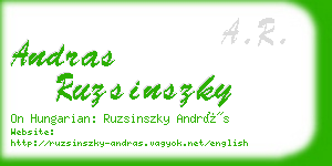 andras ruzsinszky business card